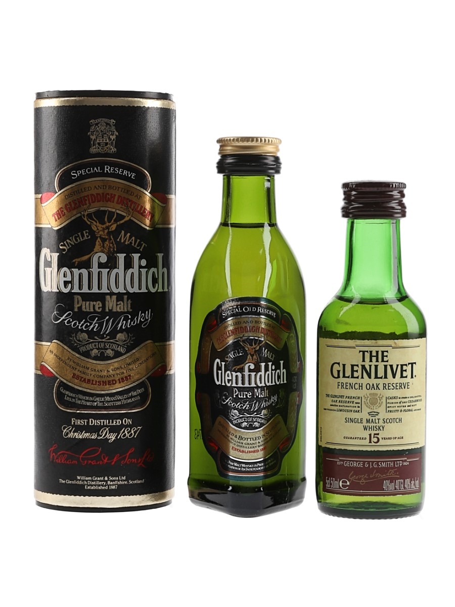 Glenfiddich & Glenlivet 15 Year Old  2 x 5cl / 40%