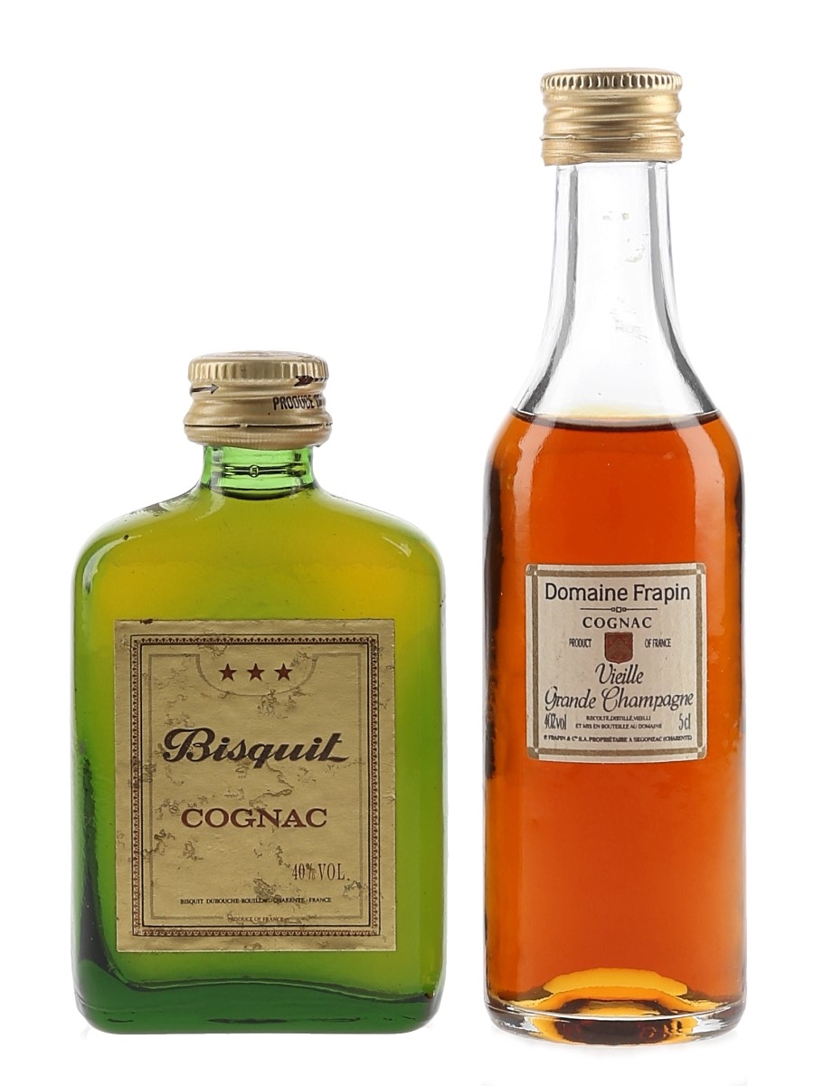 Bisquit & Frapin Vielle Grande Champagne Bottled 1980s 2 x 5cl / 40%