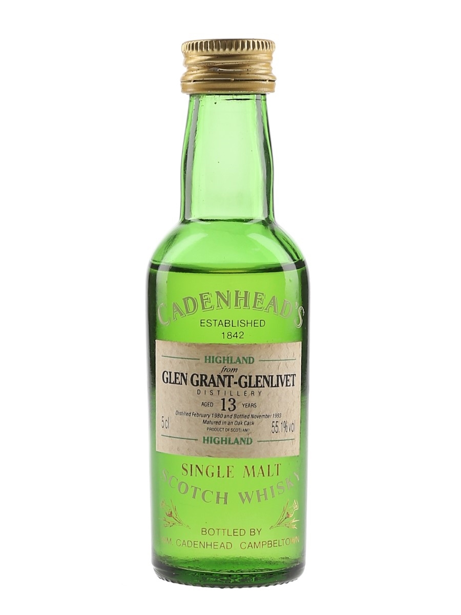 Glen Grant Glenlivet 1980 13 Year Old Bottled 1993 - Cadenhead's 5cl / 55.1%