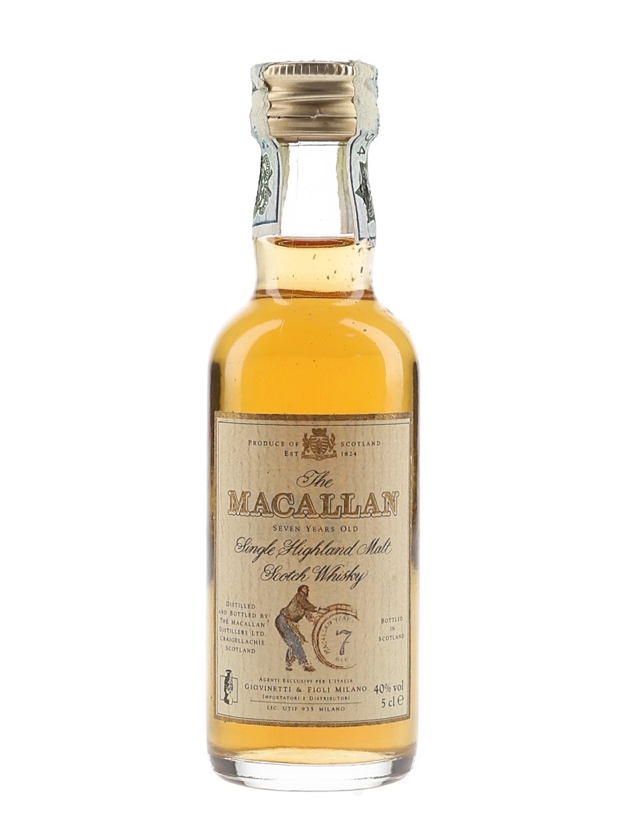 Macallan 7 Year Old Bottled 1990s - Giovinetti & Figli 5cl / 40%