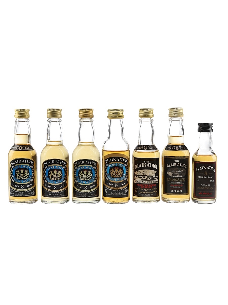 Blair Athol 8 Year Old Bottled 1970s & 1980s 7 x 3cl-5cl / 40%