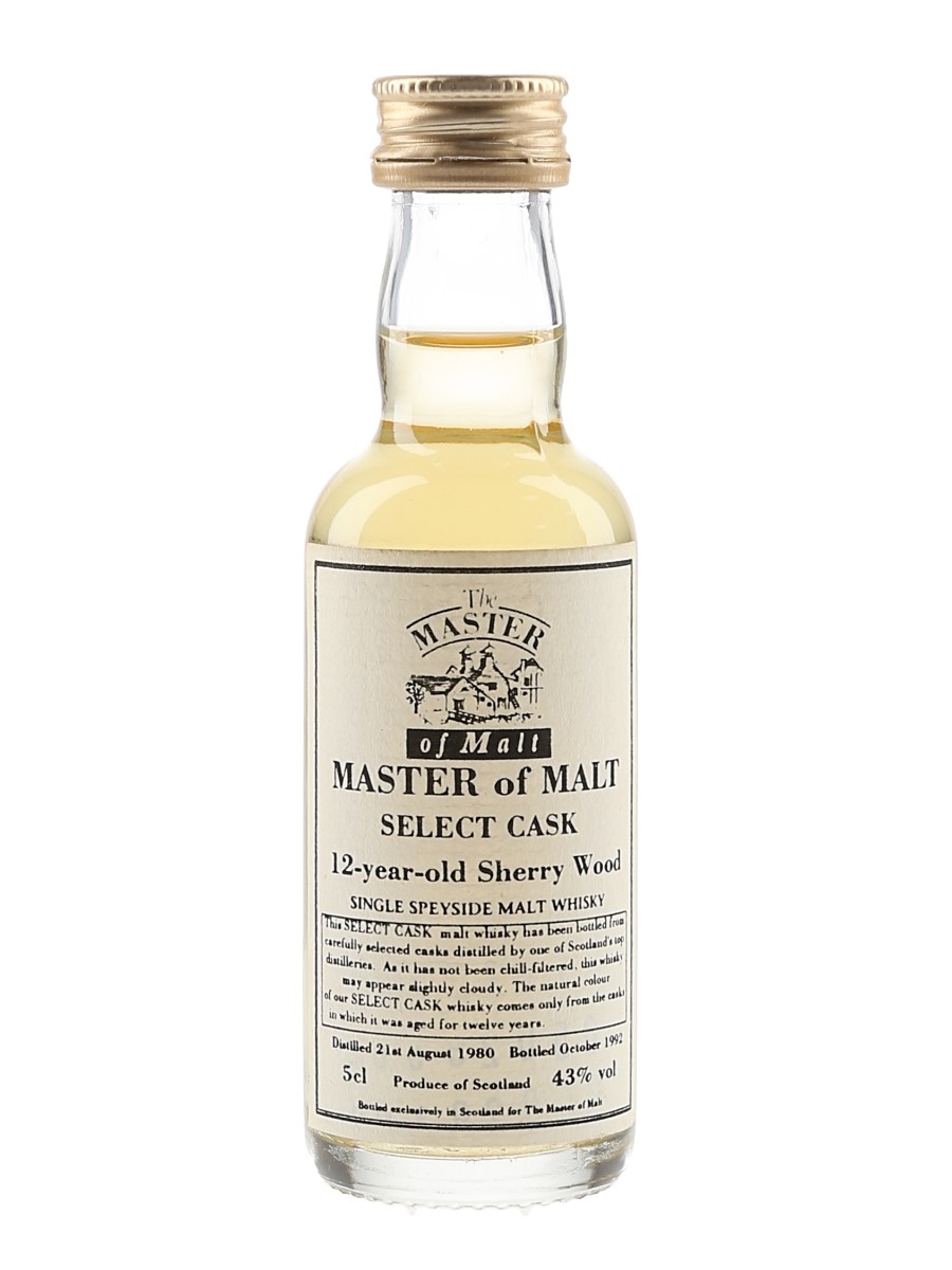 Master Of Malt 1980 12 Year Old Bottled 1992 - Single Speyside Malt Whisky 5cl / 43%
