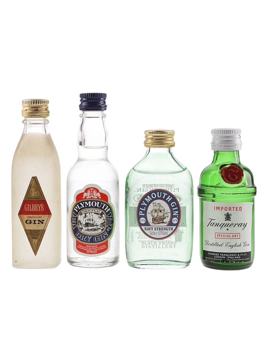 Gilbey's London Dry Gin, Plymouth & Tanqueray Special Dry  4 x 4.7cl-5cl