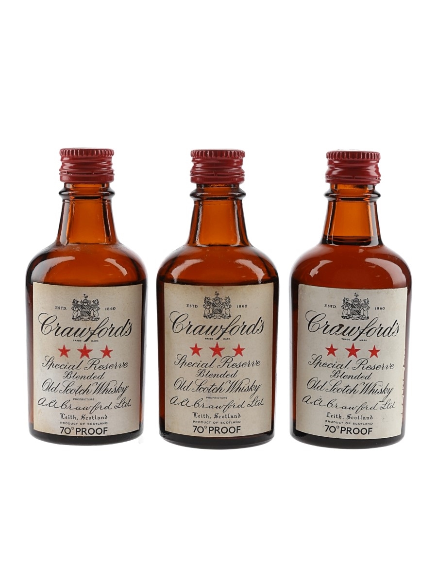 Crawford's 3 Star Bottled 1960s 3 x 5cl / 40%