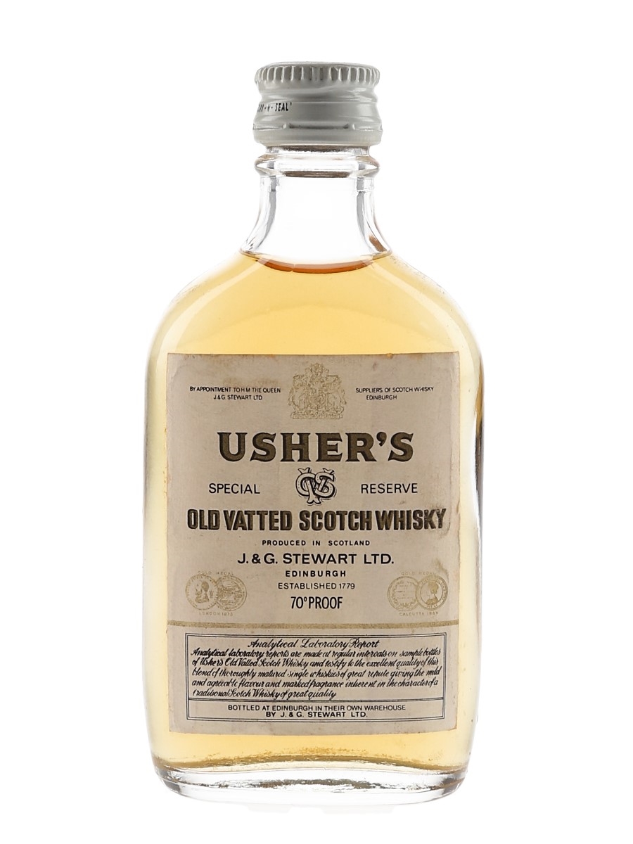 Usher's Old Vatted Bottled 1970s - J & G Stewart Ltd. 5cl / 40%