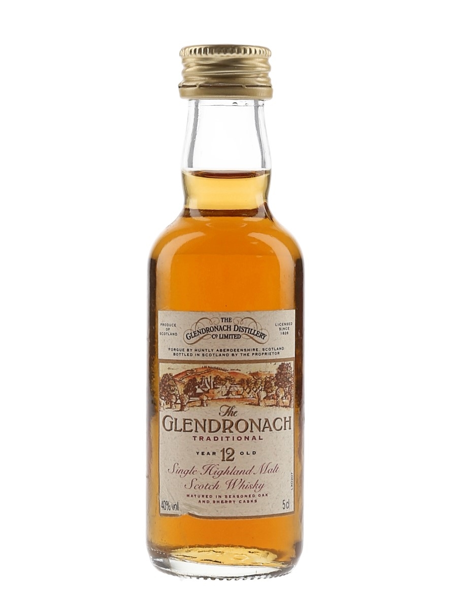 Glendronach 12 Year Old Traditional Bottled 1990s 5cl / 40%