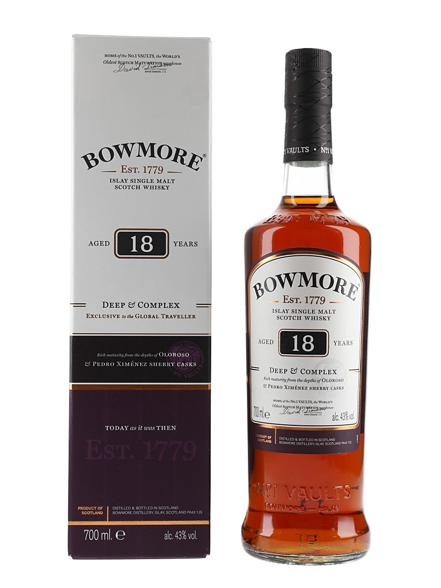 Bowmore 18 Year Old Deep & Complex - Exclusive To The Global Traveller 70cl / 43%