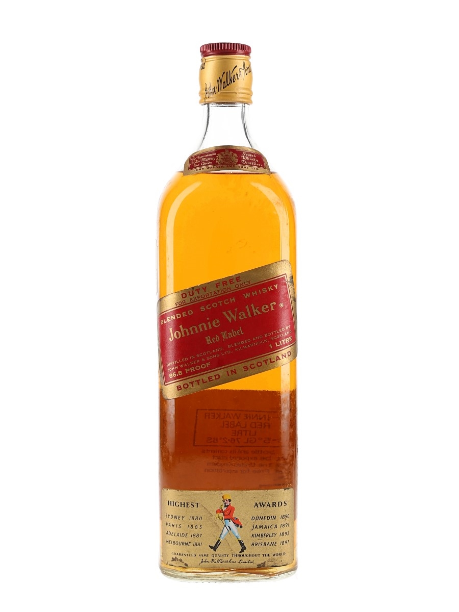 Johnnie Walker Red Label Bottled 1970s-1980s - Fenton Hill International Duty Free 100cl / 43.4%