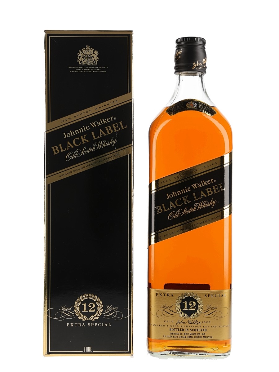 Johnnie Walker Black Label 12 Year Old Bottled 1990s - Malaysia Duty Not Paid 100cl / 43%