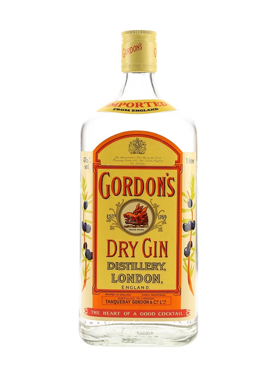 Gordon's Dry Gin Bottled 1980s 100cl / 47.5%