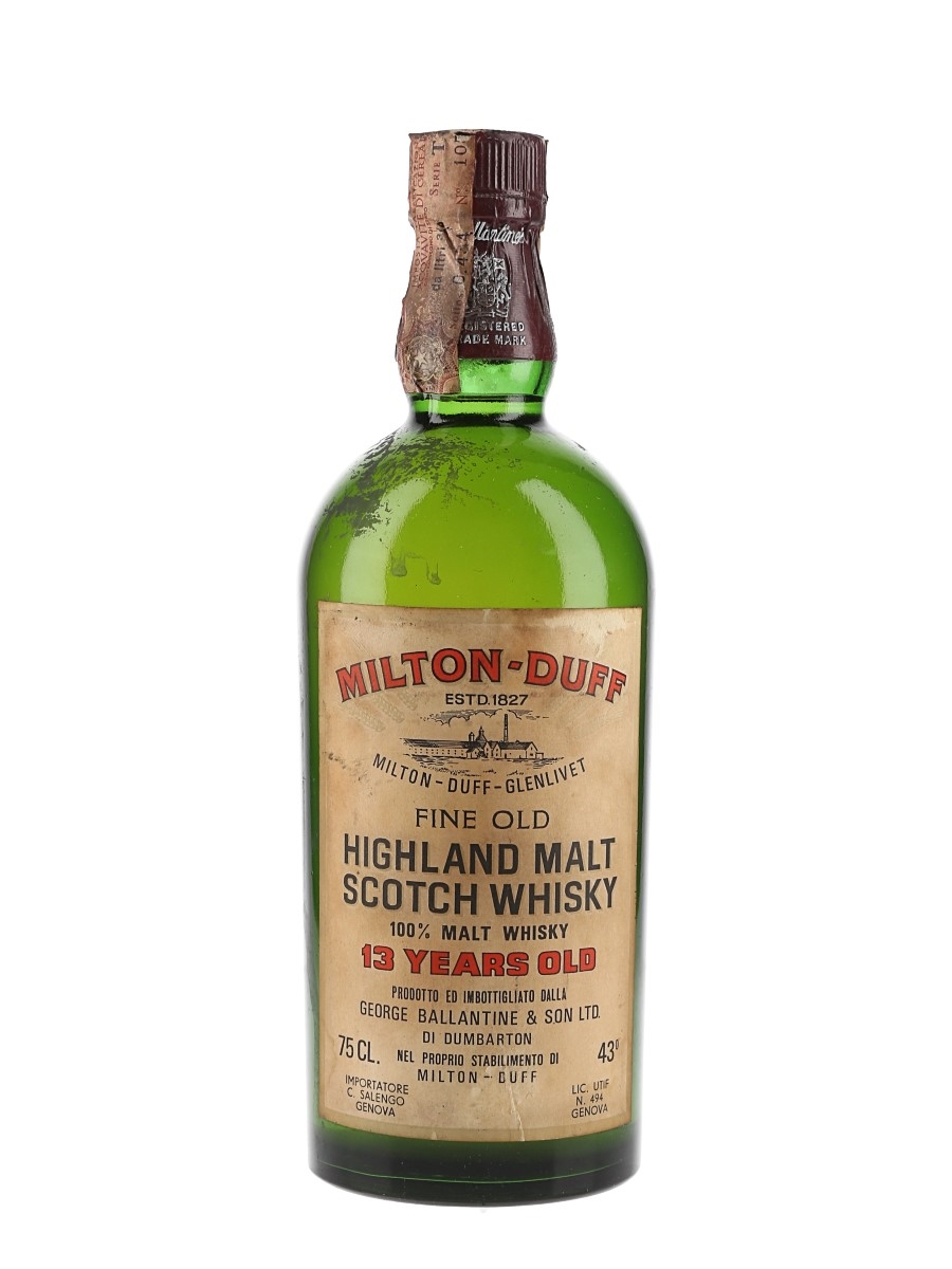 Miltonduff Glenlivet 13 Year Old Bottled 1960s-1970s - Salengo 75cl / 43%