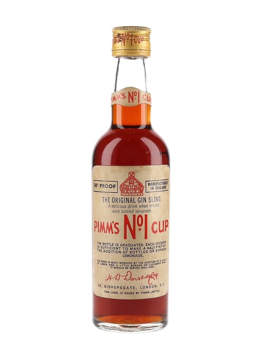 Pimm's No.1 Cup The Original Gin Sling Bottled 1960s-1970s 37.8cl / 34.2%