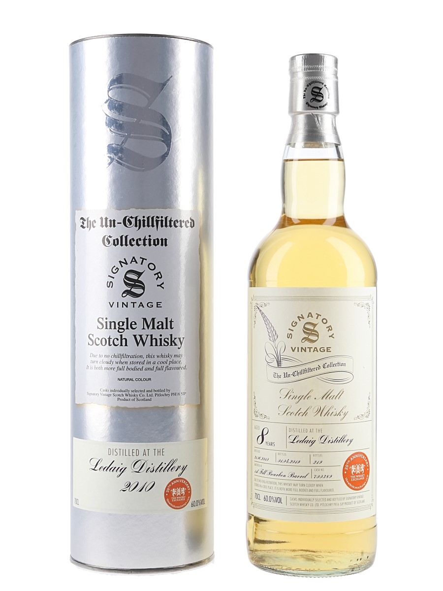 Ledaig 2010 8 Year Old  Signatory Vintage Bottled 2019 - 20th Anniversary The Whisky Exchange 70cl / 60%
