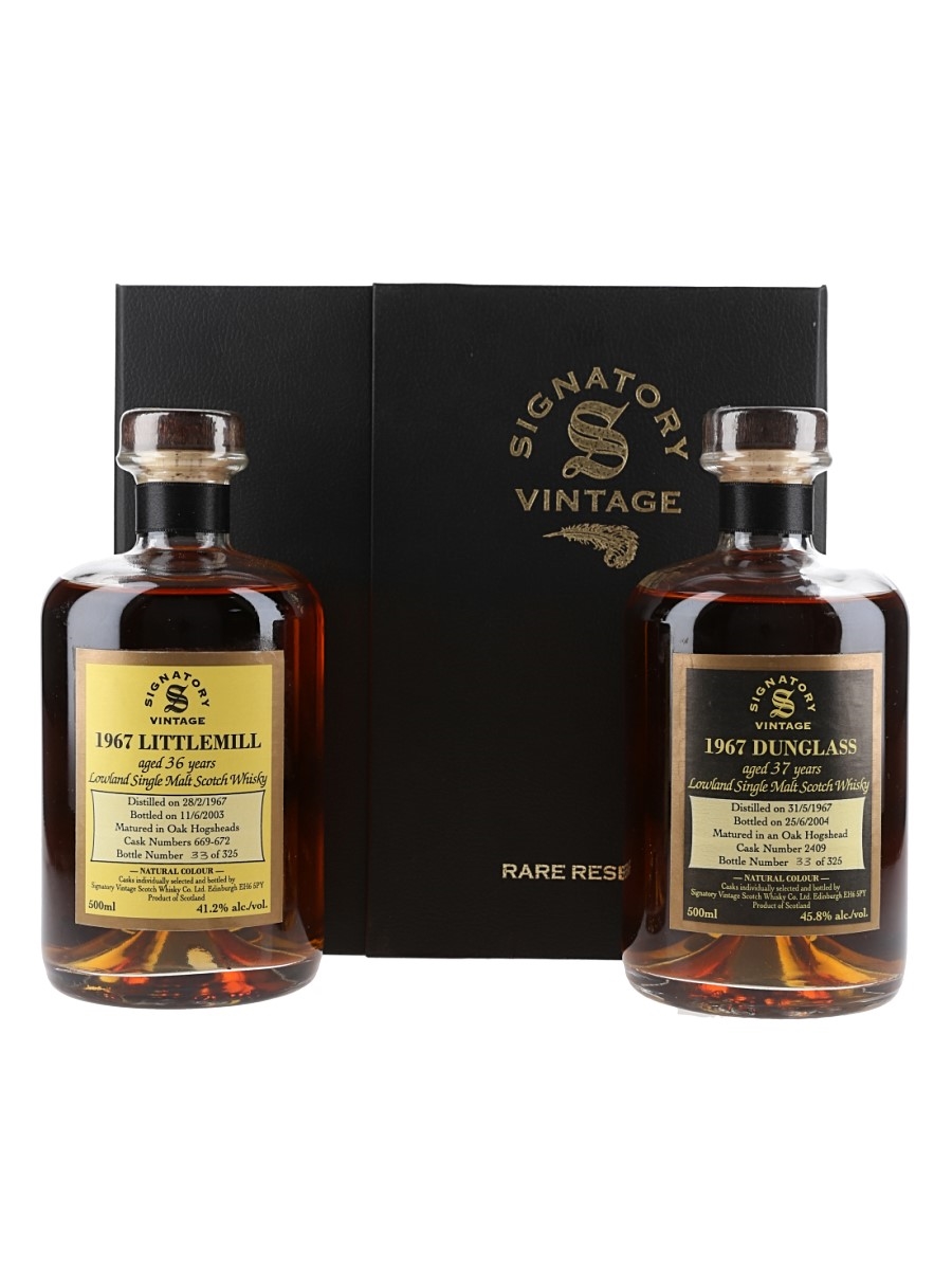 Signatory Vintage 1967 Rare Reserve Bottled 2003 & 2004 - Littlemill & Dunglass 2 x 50cl