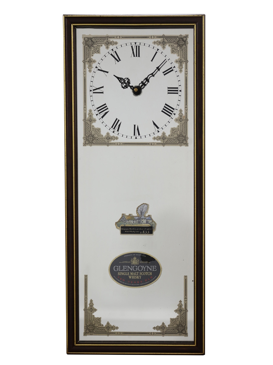 Glengoyne Whisky Mirror & Clock  54cm x 23.5cm