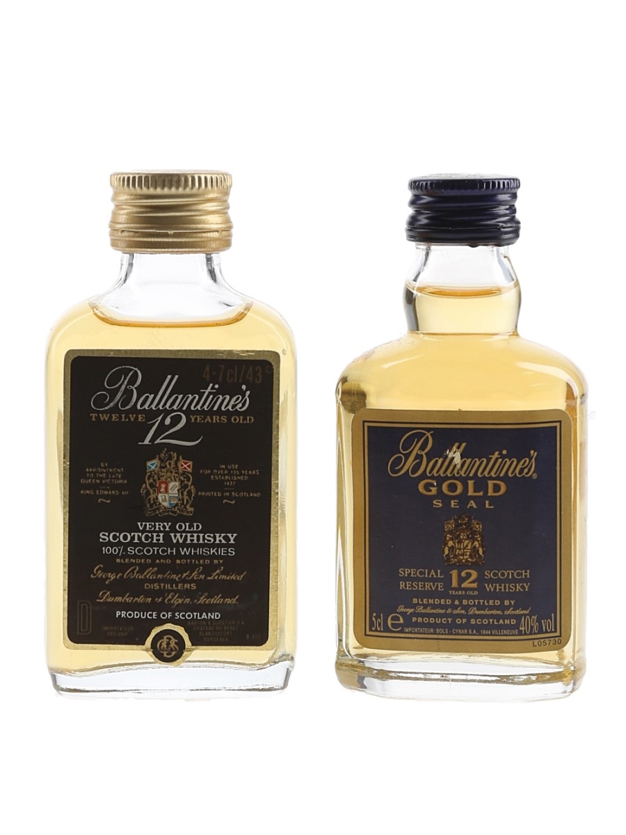 Ballantine's Gold Seal & 12 Year Old  2 x 4.7cl-5cl