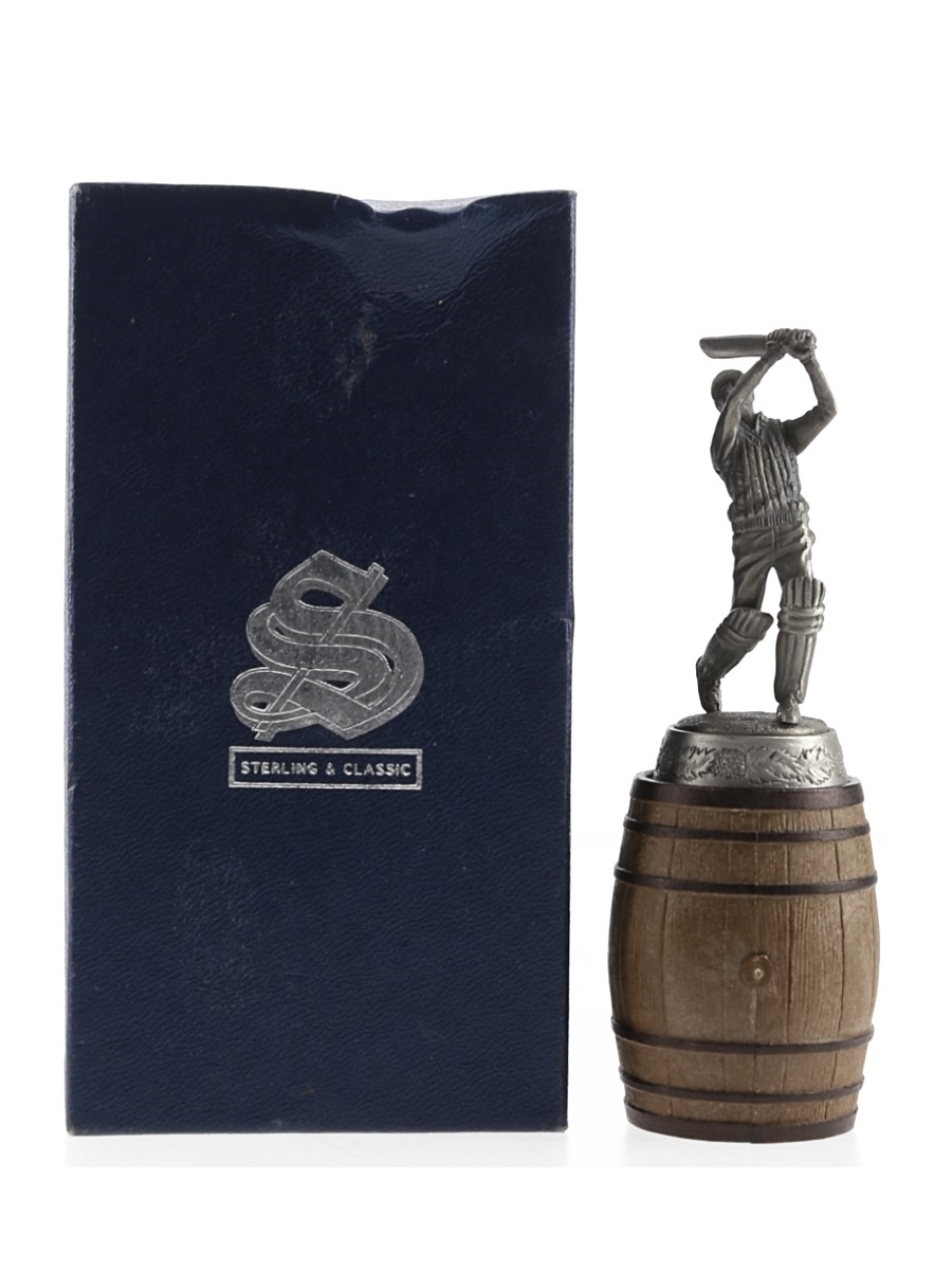 Sterling & Classic Cricketer Figurine Cork Stopper  12cm Tall