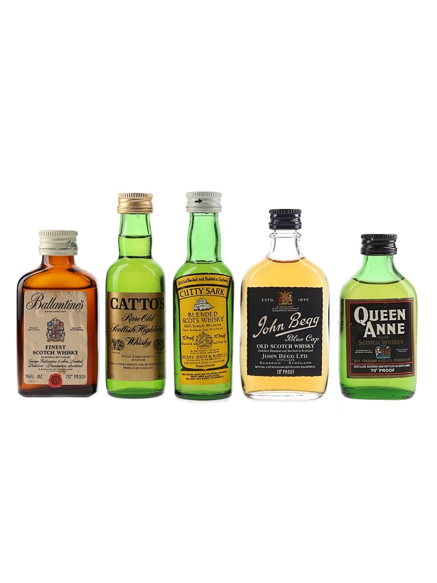 Assorted Blended Scotch Whisky Bottled 1970s 5 x 4.7cl-5cl