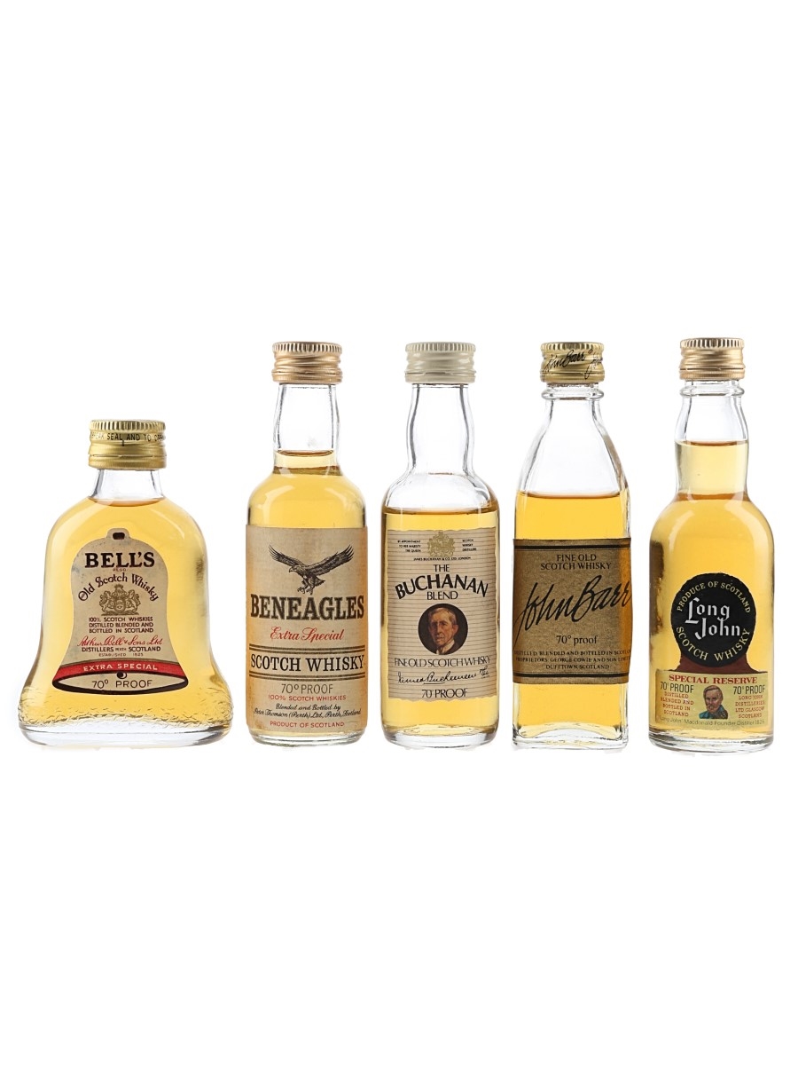 Assorted Blended Scotch Whisky Bottled 1970s 5 x 5cl / 40%