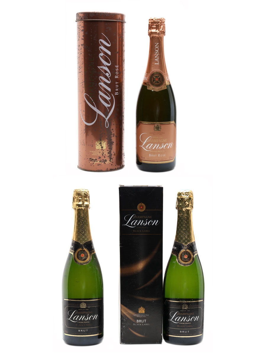 Lanson Black Label & Rose Champagne 3 x 75cl / 12.5%