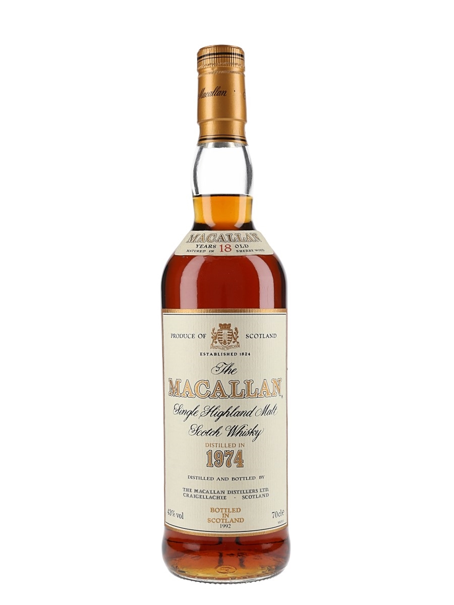 Macallan 1974 18 Year Old Bottled 1992 70cl / 43%