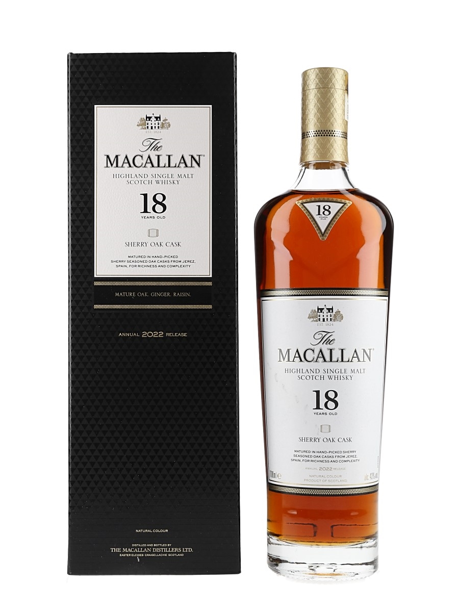 Macallan 18 Year Old Sherry Oak Annual 2022 Release 70cl / 43%