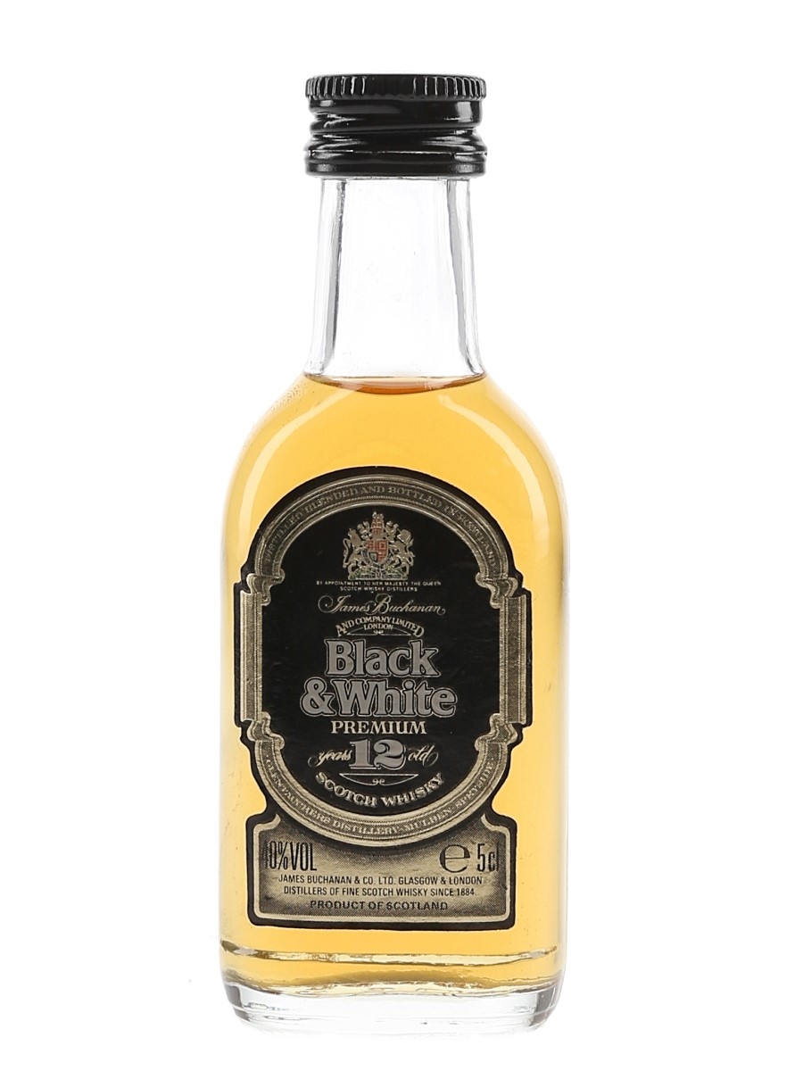 Black & White Premium 12 Year Old Bottled 1980s 5cl / 40%