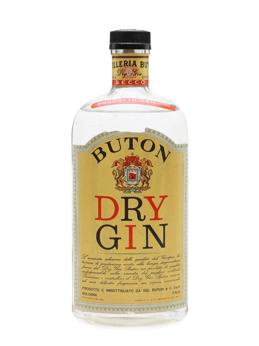 Buton Dry Gin Bottled 1950s 75cl