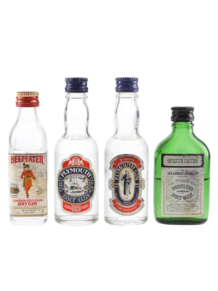 Beefeater, Plymouth & White Satin Gin Bottled 1980s 4 x 5cl
