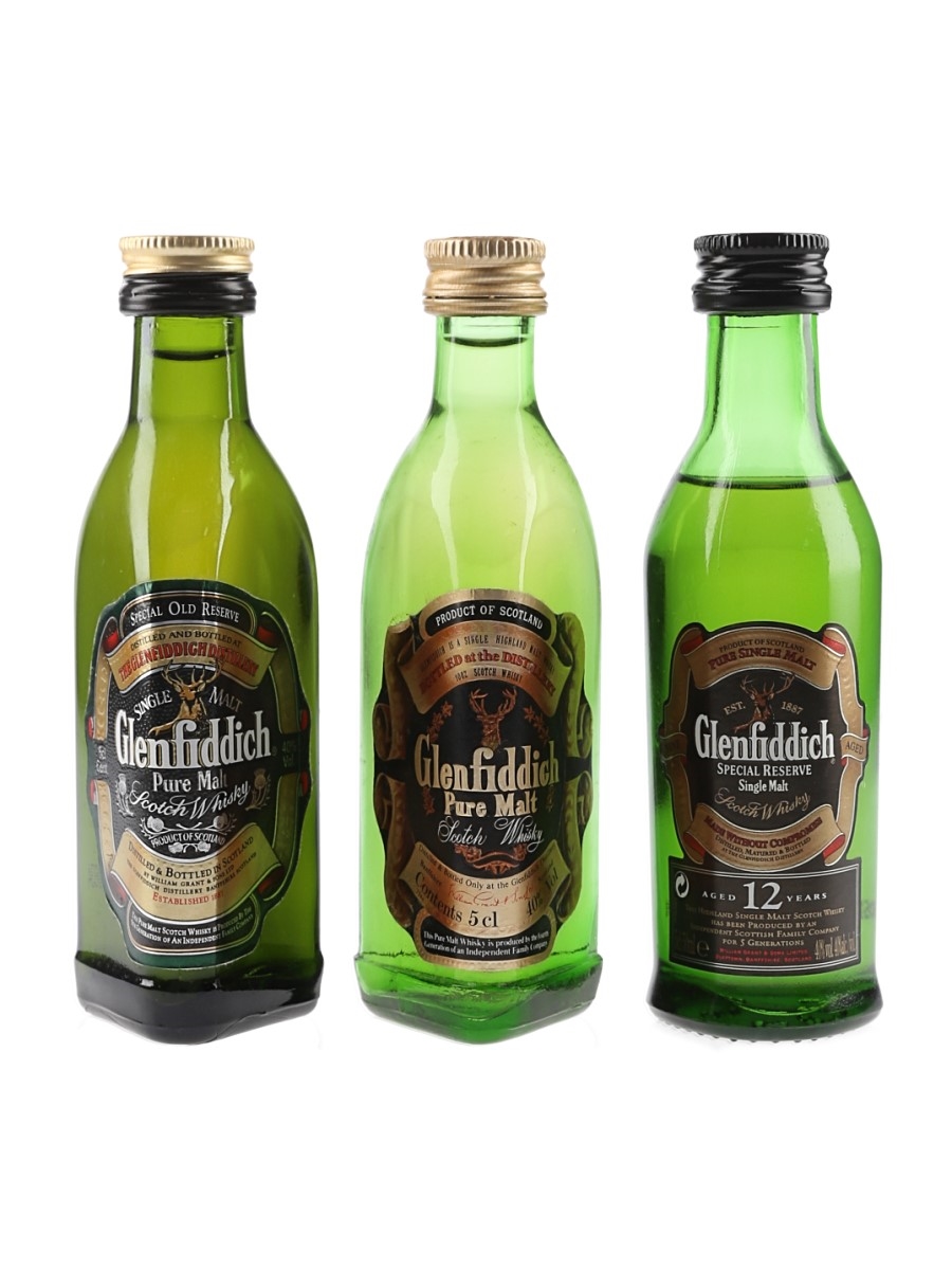 Glenfiddich Bottled 1980s-2000s 3 x 5cl / 40%
