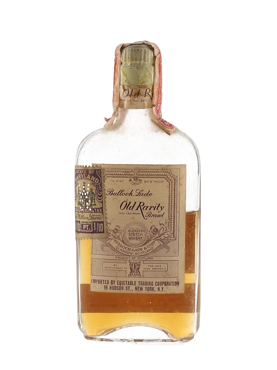 Bulloch Lade's Old Rarity 12 Year Old Bottled 1950s - Equitable Trading Corporation 4.7cl / 43.4%