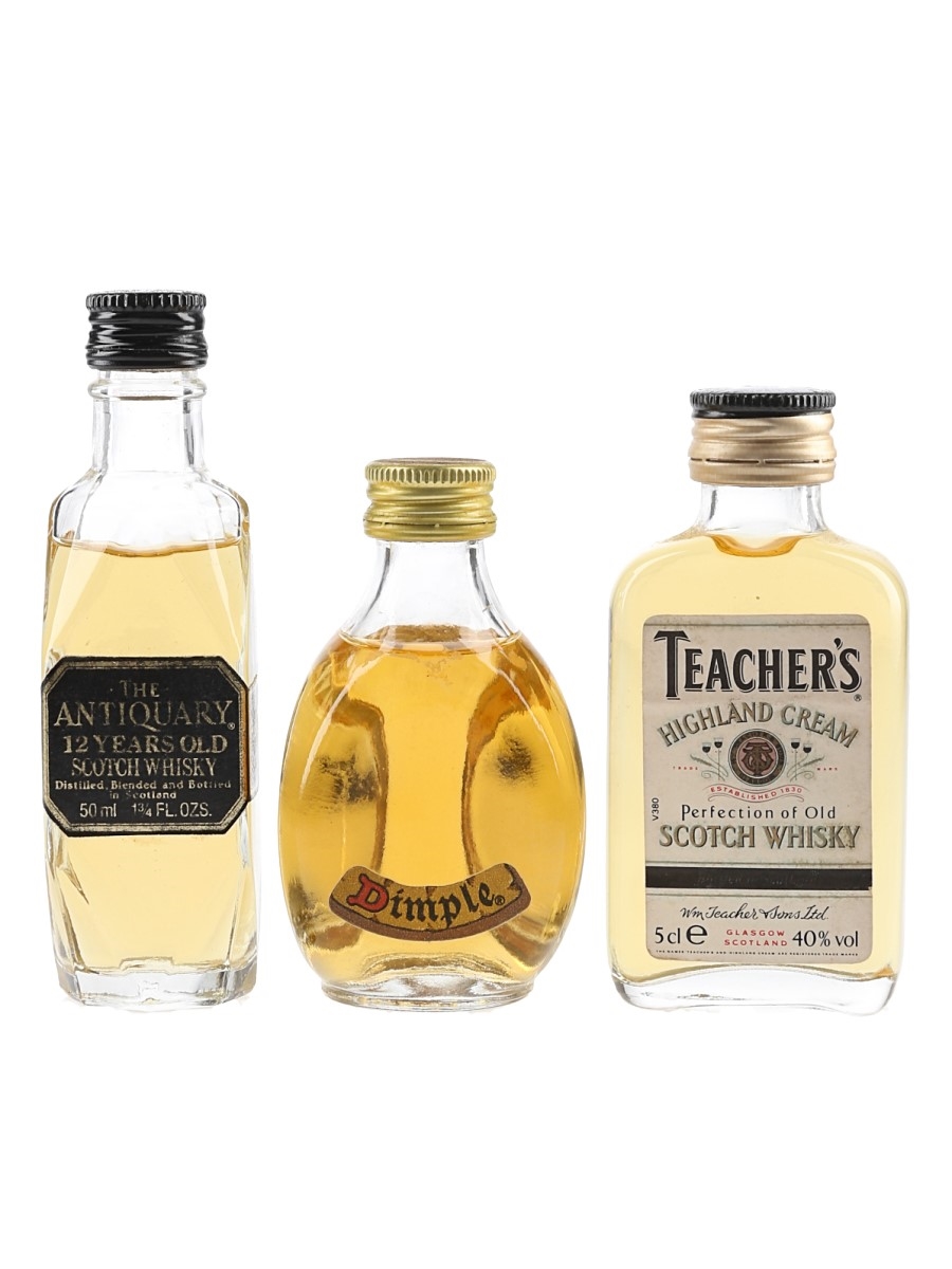 Antiquary 12 Year Old, Dimple & Teacher's Bottled 1970s-1980s 3 x 5cl / 40%