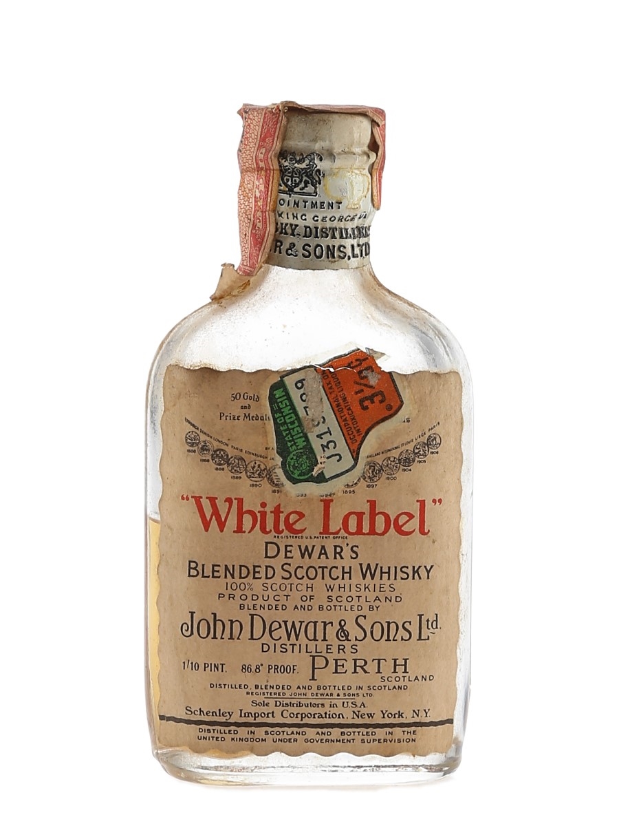 Dewar's White Label Spring Cap Bottled 1940s-1950s 4.7cl / 43.4%