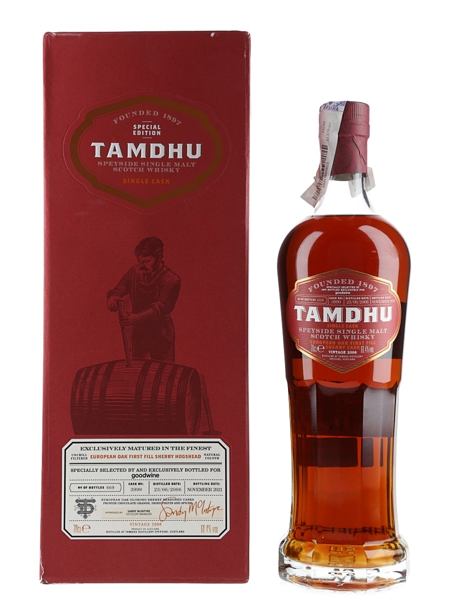Tamdhu 2006 Single Cask #3999 Bottled 2021 - Goodwine 70cl / 60.4%