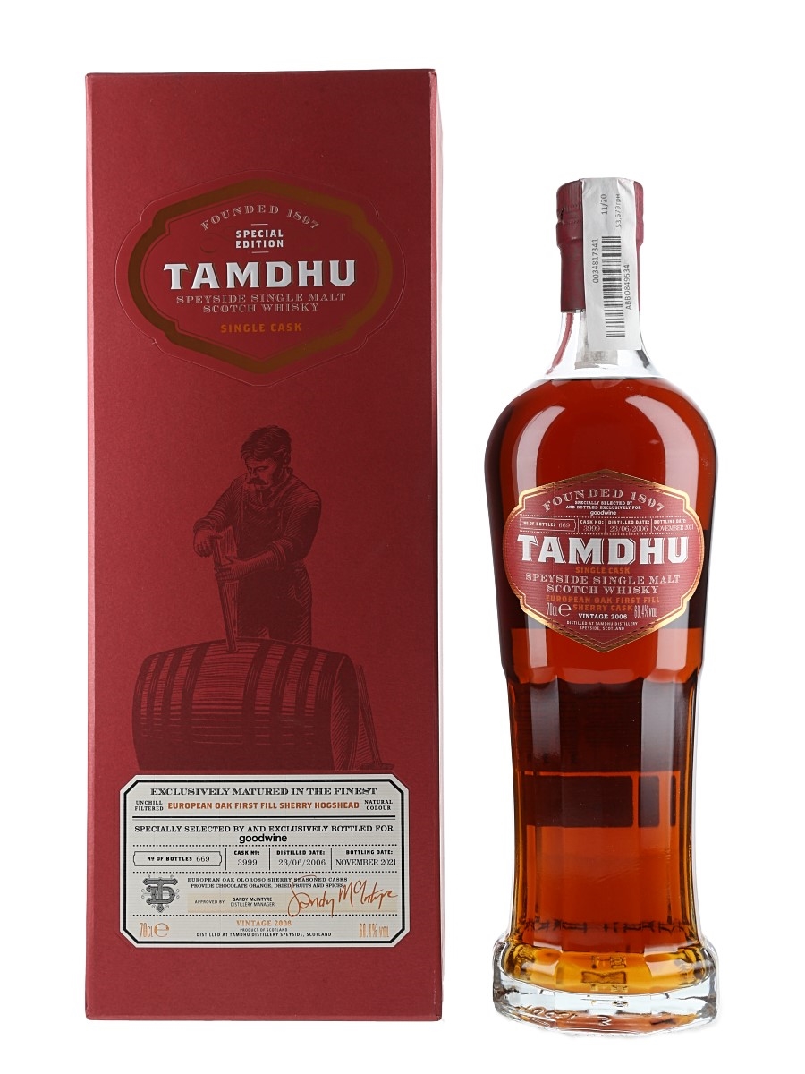 Tamdhu 2006 Single Cask 3999 Bottled 2021- Goodwine 70cl / 60.4%