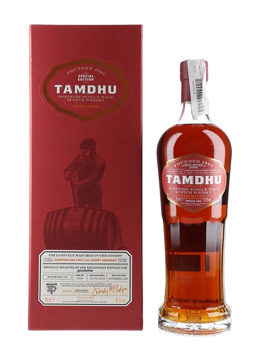 Tamdhu 2006 Single Cask 3999 Bottled 2021 - Goodwine 70cl / 60.4%