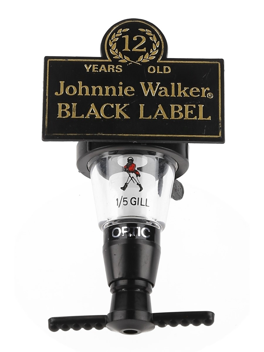 Johnnie Walker Black Label 12 Year Old Bar Optic Measures Gaskell & Chambers 16cm Long
