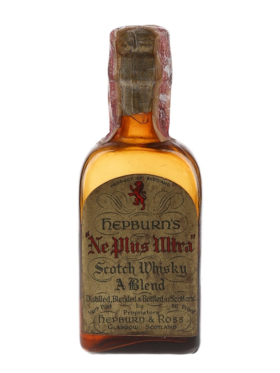 Hepburn's Ne Plus Ultra 15 Year Old Bottled 1930s - Hepburn & Ross, Inc 4.7cl / 43%