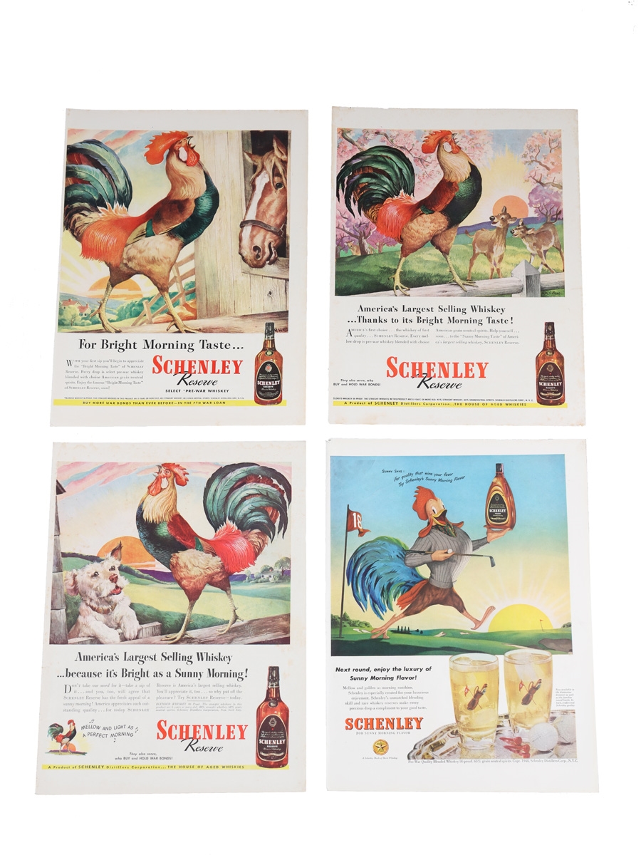 Schenley Reserve 1945-1948 Advertising Prints 4 x 36cm x 26cm