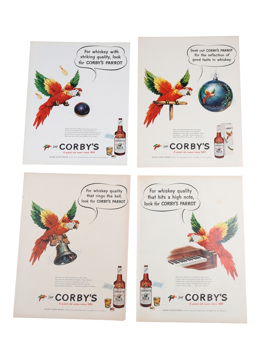 Corby's Reserve 1950-1951 Advertising Prints 4 x 36cm x 26cm