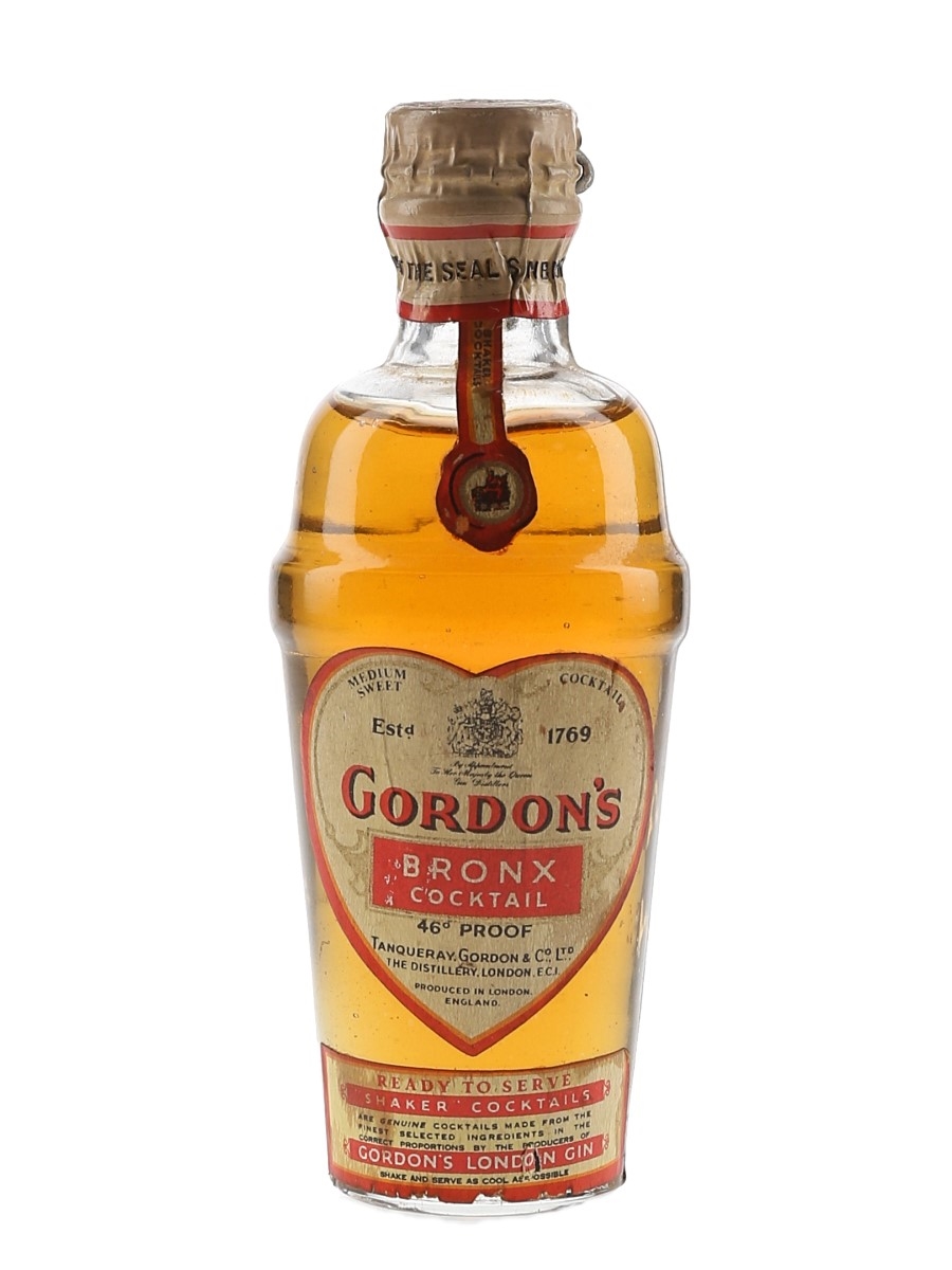 Gordon's Bronx Cocktail Spring Cap Bottled 1950s 5cl / 26.3%
