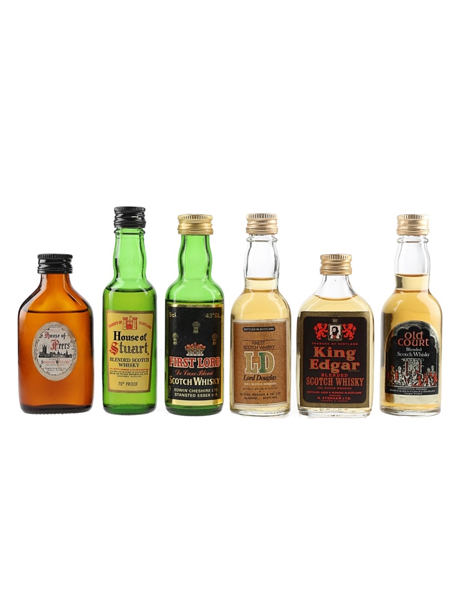 Assorted Blended Scotch Whisky First Lord, House Of Stuart, House Of Pers, King Edgar, Lord Douglas & Old Court 6 x 4.7cl-5cl