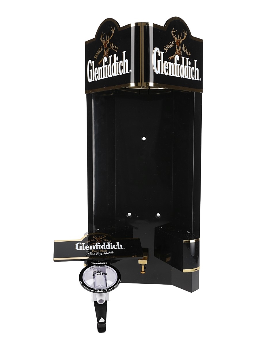 Glenfiddich Bar Optic Measures And Stand Gaskell & Chambers 51cm Tall, 22cm Wide