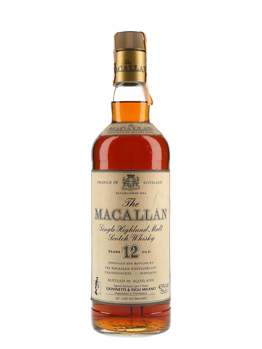 Macallan 12 Year Old Bottled 1980s - Giovinetti 75cl / 43%