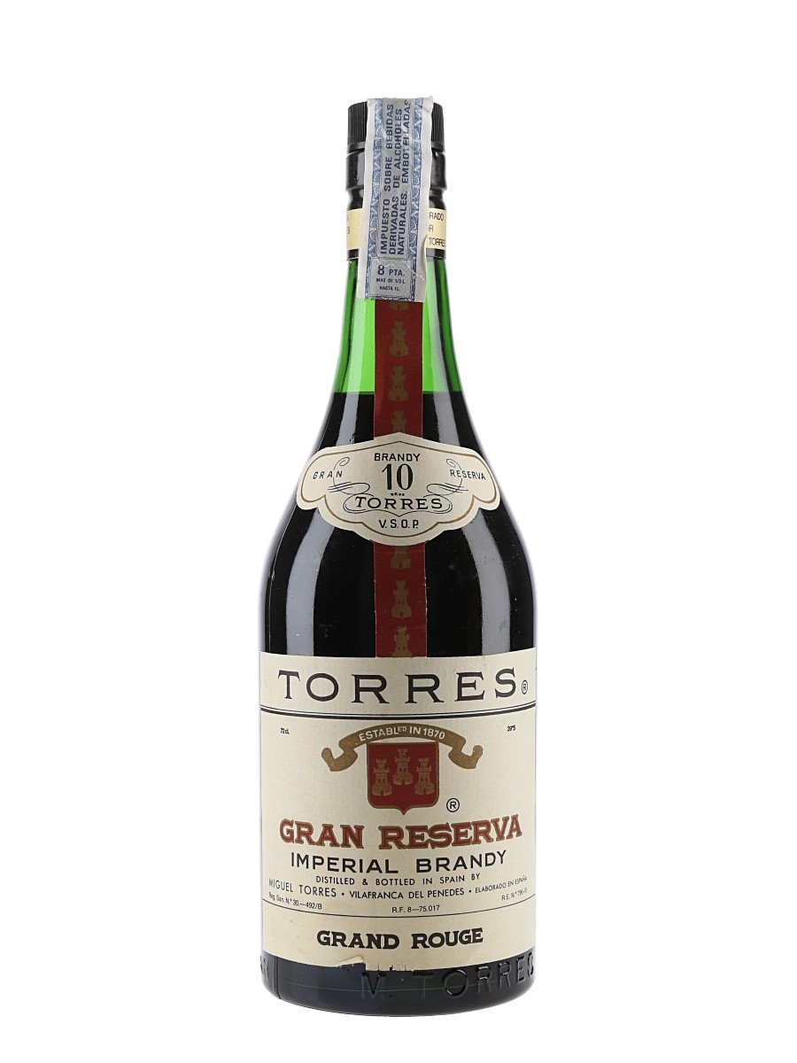 Torres 10 Year Old Gran Reserva Imperial Bottled 1980s 72cl / 39.5%