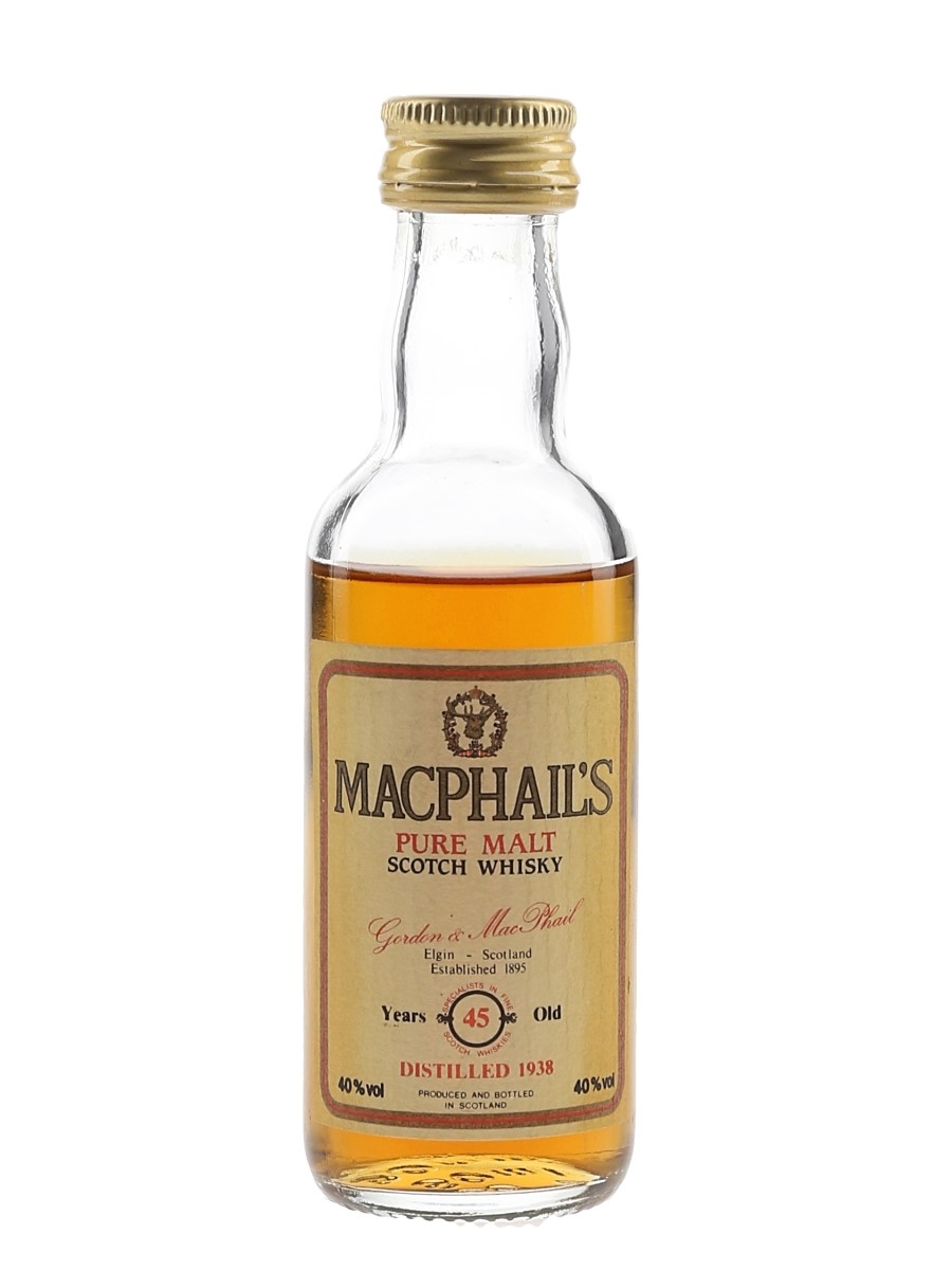 MacPhails 1938 45 Year Old Bottled 1980s - Gordon & MacPhail 5cl / 40%