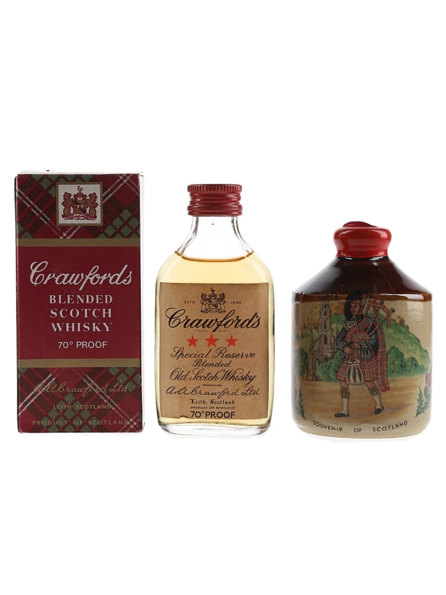Crawford's 3 Star & Masthead Bottled 1960s-1970s 2 x 5cl / 40%