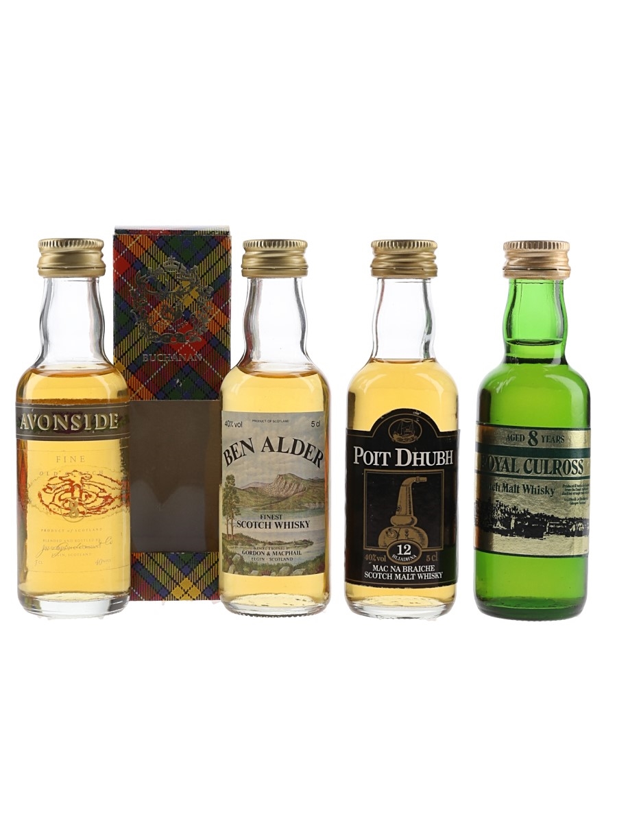 Avonside 8 Year Old, Ben Alder, Poit Dhubh 12 Year Old & Royal Culross 8 Year Old Bottled 1980s-1990s 4 x 5cl