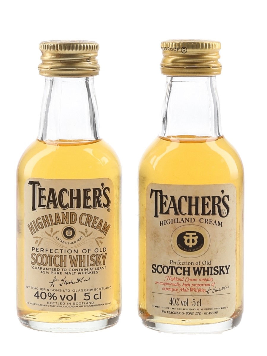 Teacher's Highland Cream Bottled 1980s-1990s 2 x 5cl / 40%