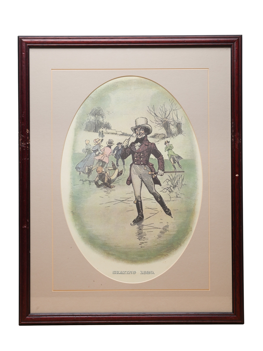 Johnnie Walker Sporting Print - Skating 1820 Early 20th Century - Tom Browne 48cm x 37cm
